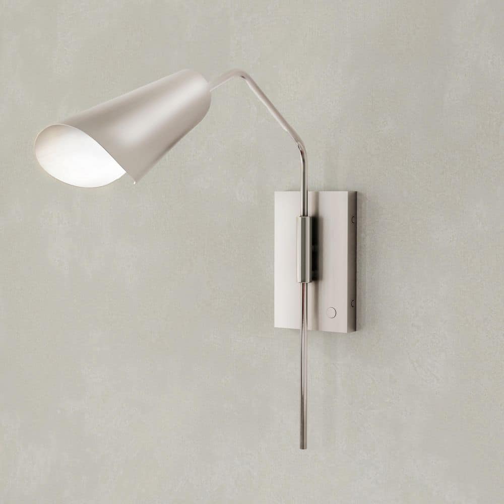 Cornett 19 in. 1-Light Brushed Nickel Mid-Century Modern Wall Bracket Dining Rooms, Great Rooms and Bathrooms price history on PriceWatchPro