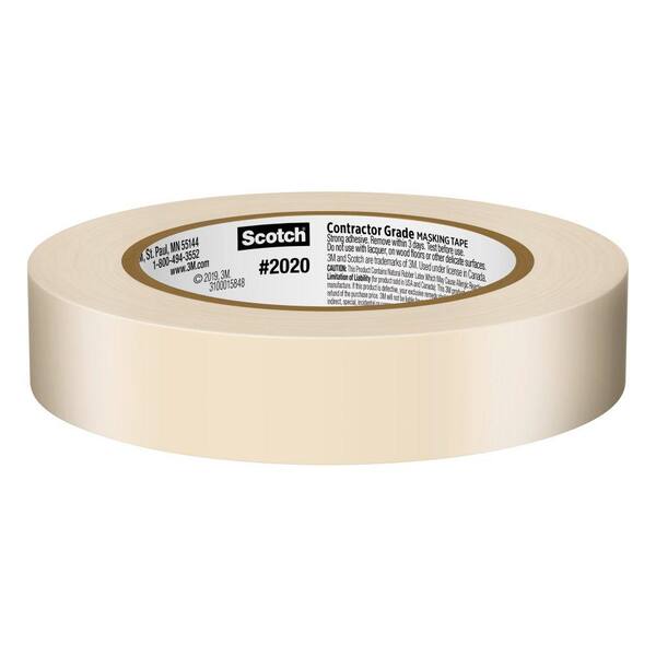 kan ikke se stål fangst 3M 0.94 in. x 60.1 Yds. Multi-Surface Contractor Grade Tan Masking Tape (1  Roll) 2020-24AP - The Home Depot