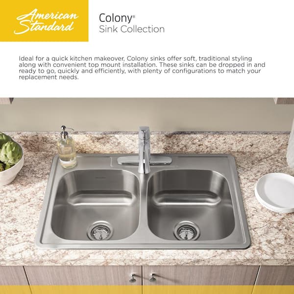 American Standard Kitchen Sink Drain with Strainer in Stainless Steel