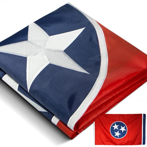 ANLEY 3 ft. x 5 ft. EverStrong Series Embroidered Tennessee State Flag - Nylon Tennessee TN Flags