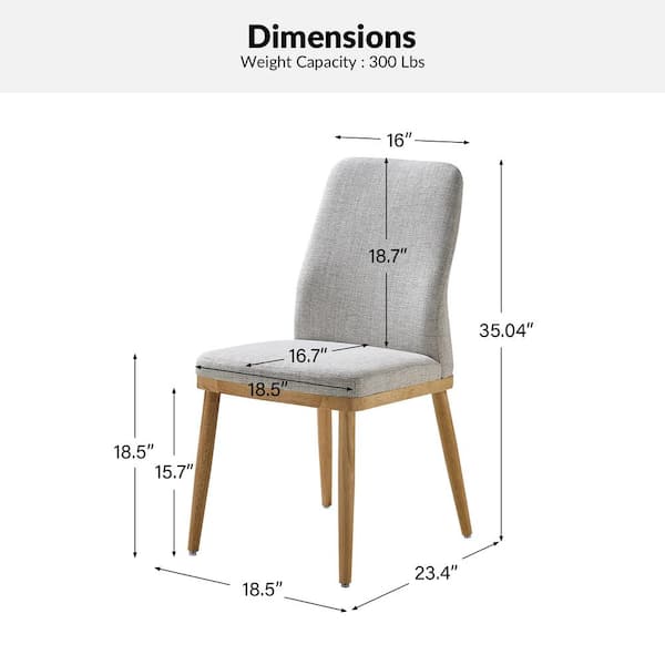 Dining discount chair dimensions