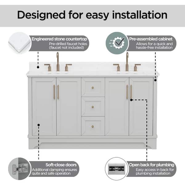 Glacier Bay Eastwood 61 in. Double Sink Freestanding Bath Vanity