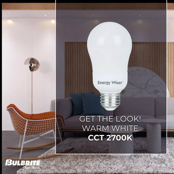 60-Watt Equivalent Warm White Light A19 Non-Dimmable UL Energy Wiser CFL Lightbulb (4-Pack) 60-Watt Equivalent Warm White Light A19 Non-Dimmable UL Energy Wiser CFL Lightbulb (4-Pack)