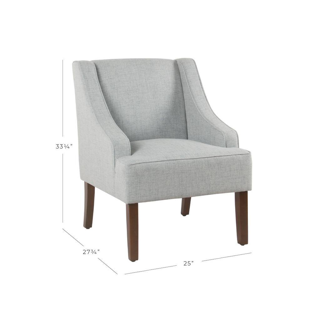 Coastal Breeze Light Blue Stripe Wooden Accent Chair