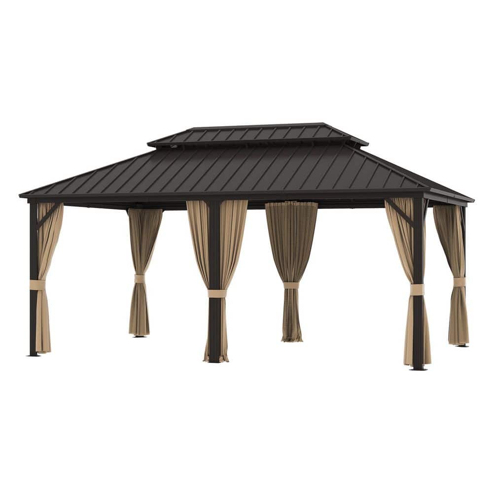 12 ft. x 18 ft. Hardtop Gazebo with Galvanized Steel Roof, Privacy Curtains, Mosquito Netting price history on PriceWatchPro
