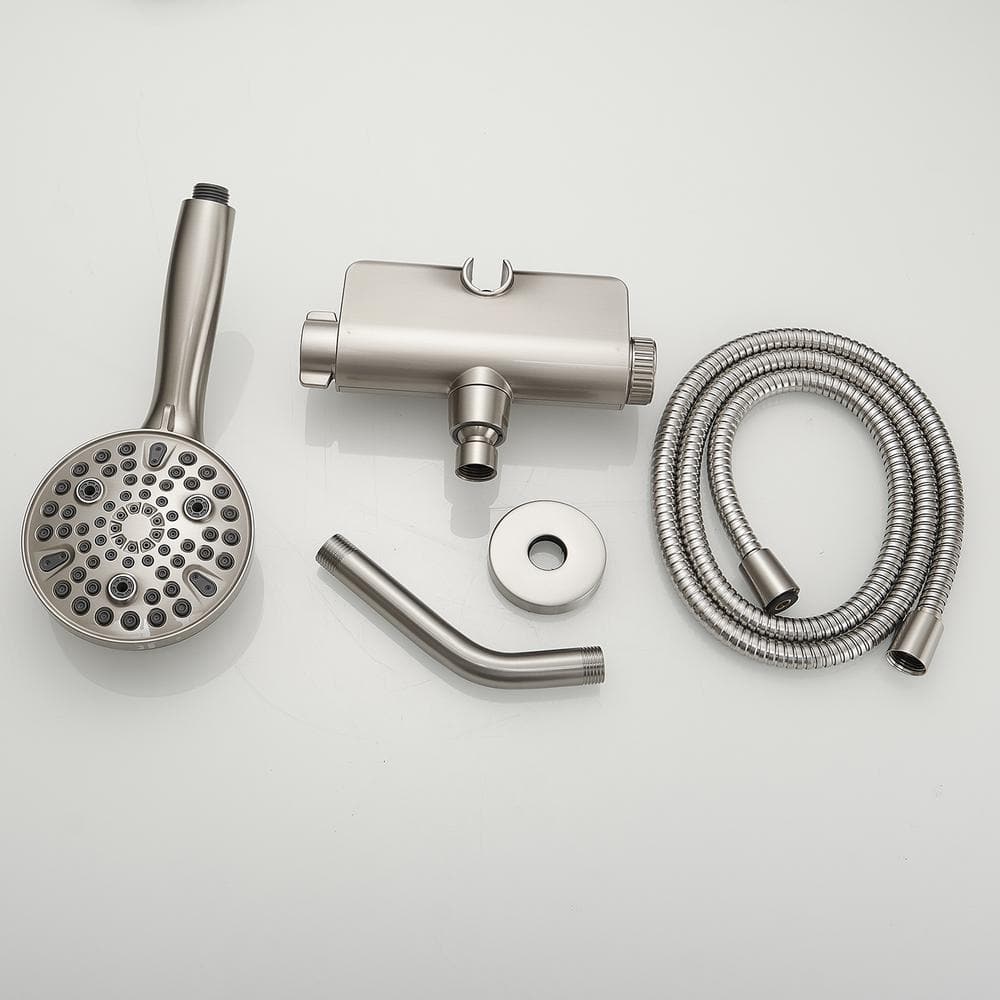 Brushed Nickel Dual Shower Head with Handheld and Filter