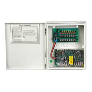 9-Port 5 Amp CCTV Power Supply Box with PTC Fuse