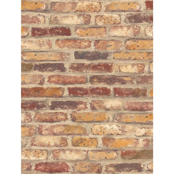 NextWall Distressed Red Brick Peel and Stick Removable Wallpaper  205 in  W x 18 ft L As Is Item   32635399