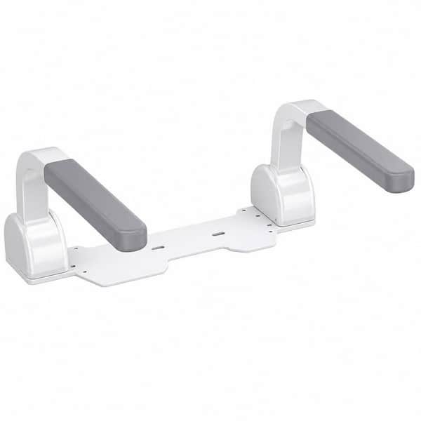 15.7 in. Grab Bar in White, Width Adjustable Toilet Safety Rails, 60° Adjustable and Space-Saving Toilet Assist Arms