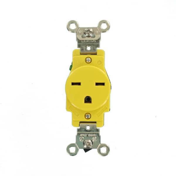 15 Amp 250 V NEMA 6-15R Industrial Grade Corrosion Resistant Single Outlet/Receptacle, Yellow (1-Pack) 5661-CR