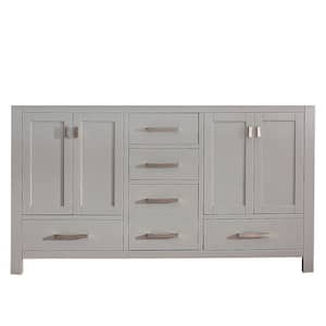 Modero 60 in. Double Vanity Cabinet Only in Chilled Gray