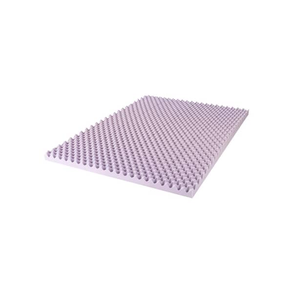 King Size Soft Egg Crate Lavender Memory Foam Topper 4 in.  Mattress