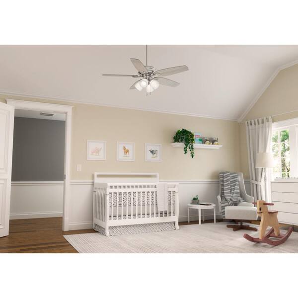 Led Indoor Brushed Nickel Ceiling Fan, Ceiling Fan For Baby Girl Room