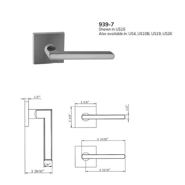 Dallas with Rectangle Trim Passage Knobset, Satin Brass (US4) - Delaney  Hardware