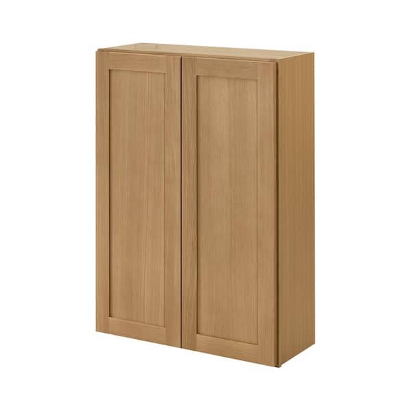 Avondale 30 in. W x 12 in. D x 42 in. H Ready to Assemble Plywood Shaker Wall Kitchen Cabinet in White Oak