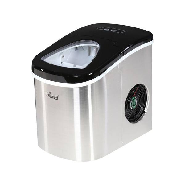 Rosewill Stainless Steel Silver and Black 26.5 lbs. Portable Ice Maker