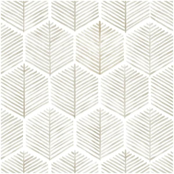 Angel Sar 17.3 in. x 393 in. Boho Beige and White Geometric Vinyl Peel and Stick Wallpaper for Bedroom and Cabinets