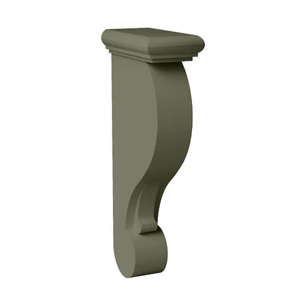 3.1 in. W x 5.9 in. D x 13 in. H in Sage Green Shaker Kitchen Cabinet Corbel