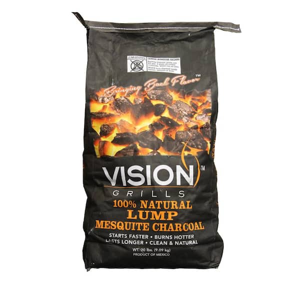 VISION GRILLS 100% Natural Mesquite Lump Charcoal 20 lb. Bag