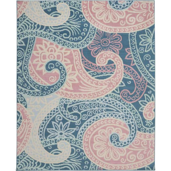 Nourison Jubilant Blue 8 ft. x 10 ft. Moroccan Farmhouse Area Rug