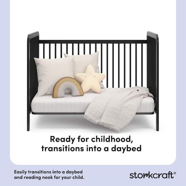 Storkcraft Pasadena Black 3-in-1 Convertible Crib 04522-50B - The