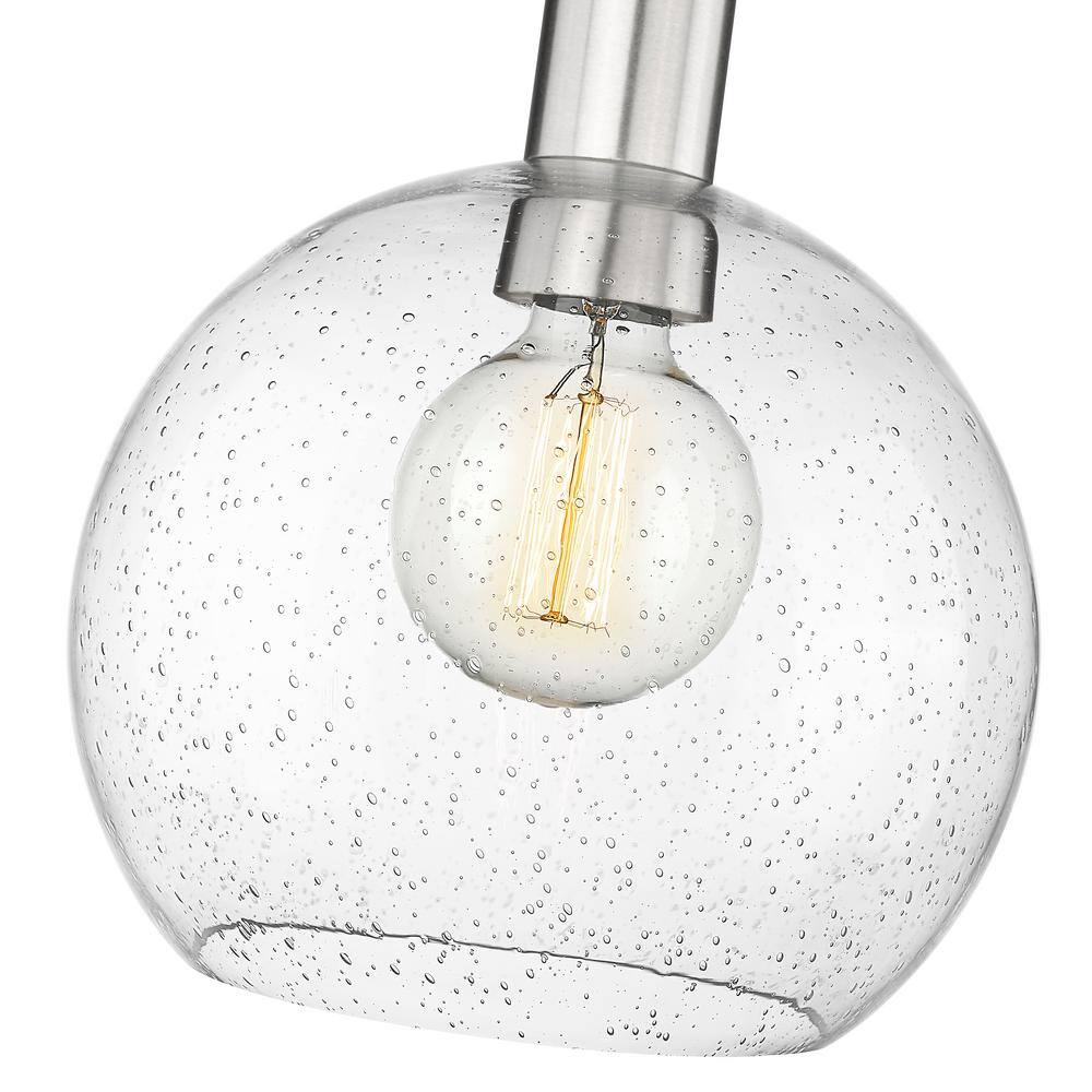 Mid-Century Modern Sleek Brushed Nickel Globe Pendant Light