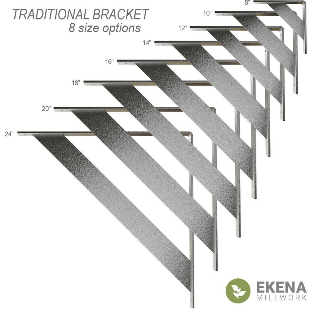 Hammered Gray 18" Steel Bracket for Shelves and Countertops