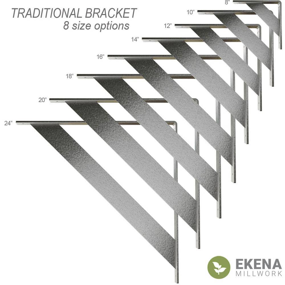 Hammered White Steel Bracket for Shelves and Countertops