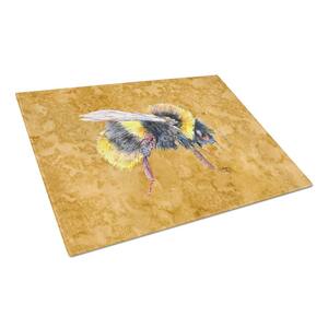 Bee on Gold Tempered Glass Large Cutting Board