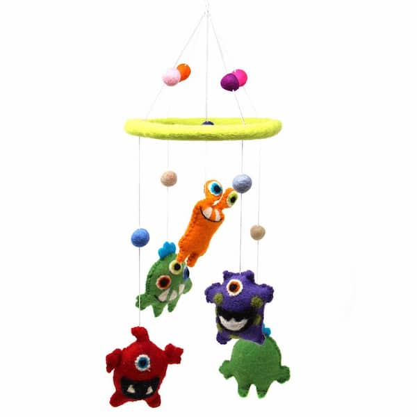Colorful Monster Baby Nursery Felt Mobile