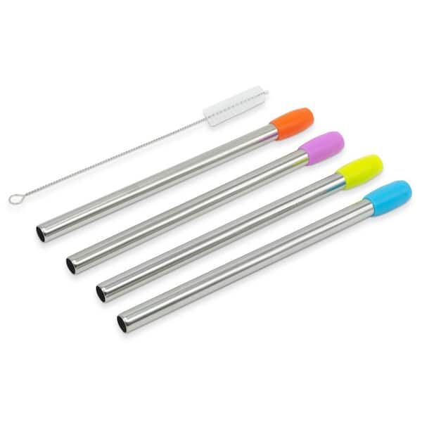 16 PCS Silicone Straw Tips, Reusable Metal Straws Silicone Tips