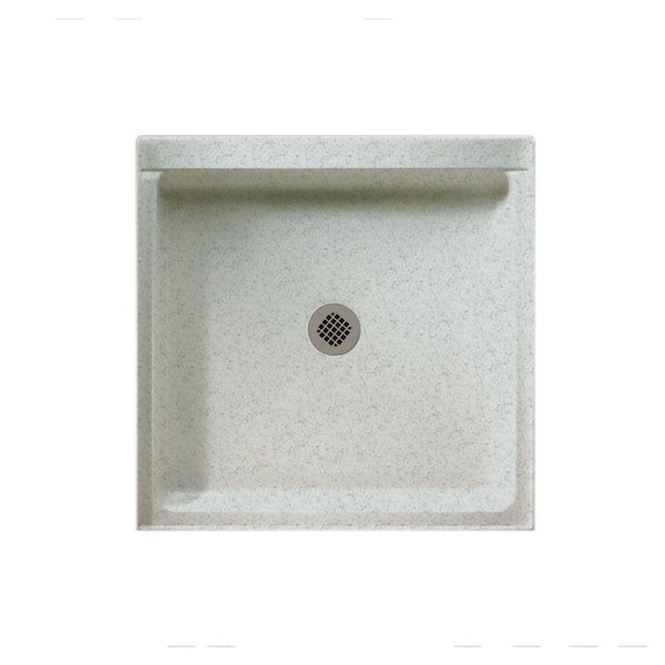 Swan 42 in. L x 42 in. W Alcove Shower Pan Base with Center Drain in Tahiti Gray