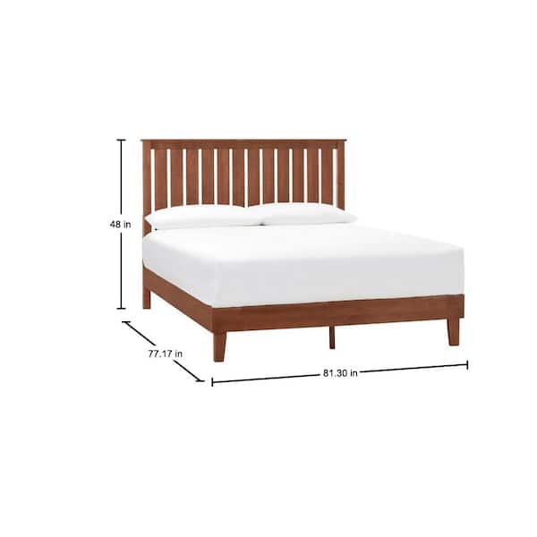 Gatestone King Walnut Brown Wood Platform Bed with Vertical Slats (77 in. W x 48 in. H)
