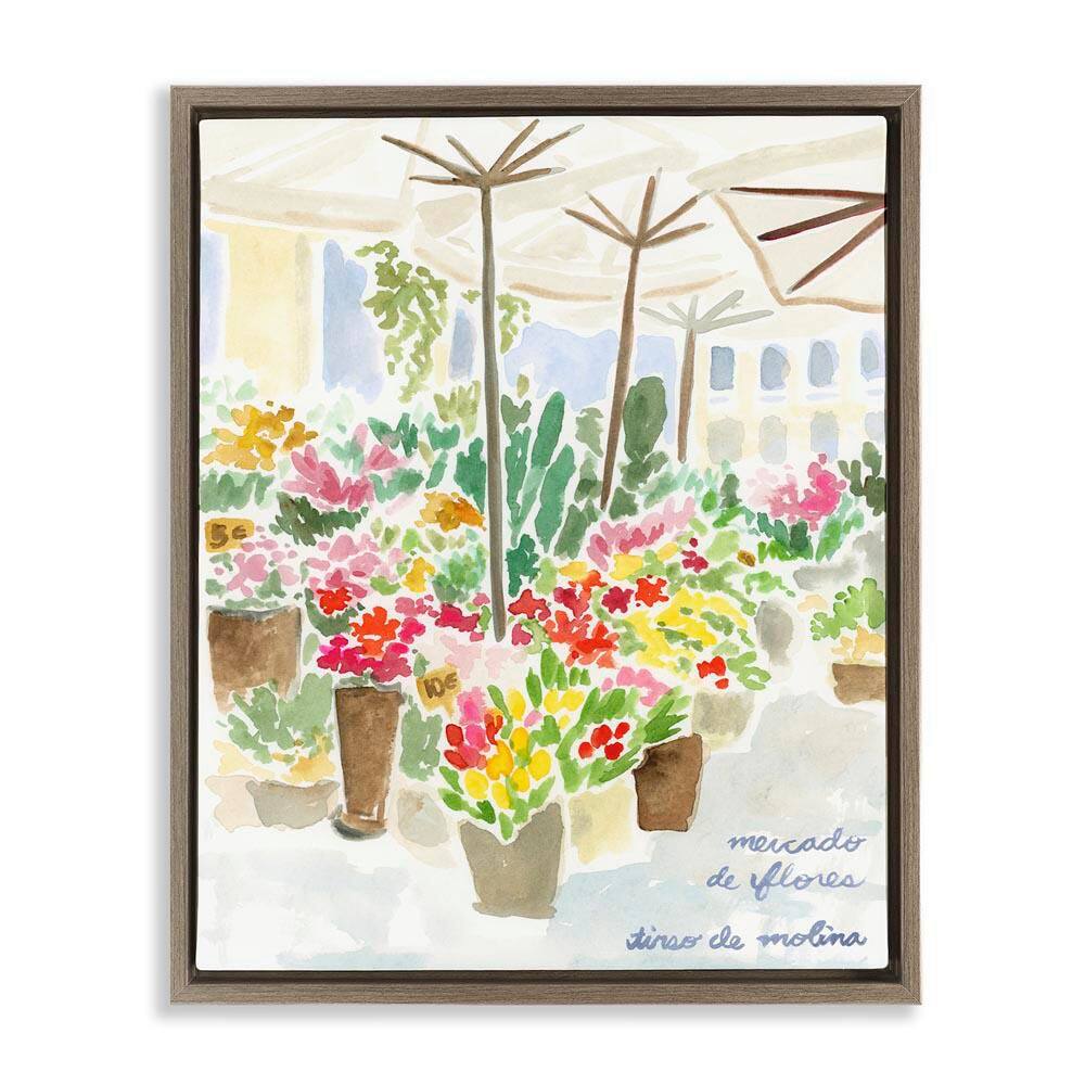 Assorted Florals Scenery by June Erica Vess Brown Floater Frame Nature Graphic Art Print 31 in. x 25 in. price history on PriceWatchPro