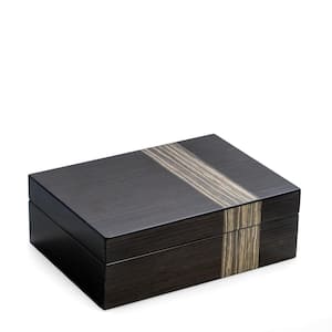 Lacquered "Ash" Wood Valet Box with Multi-Compartments for Storage 4-Watch Pillows and Removable Valet Tray