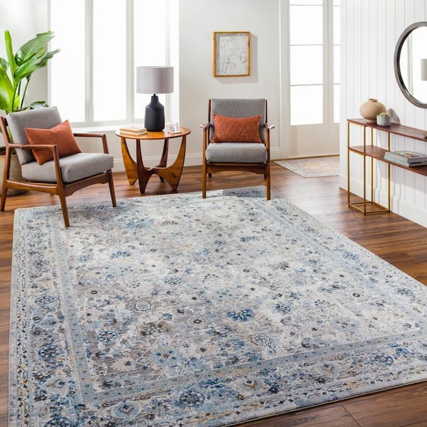 Hassler Gray Oriental 8 ft. x 10 ft. Indoor Area Rug