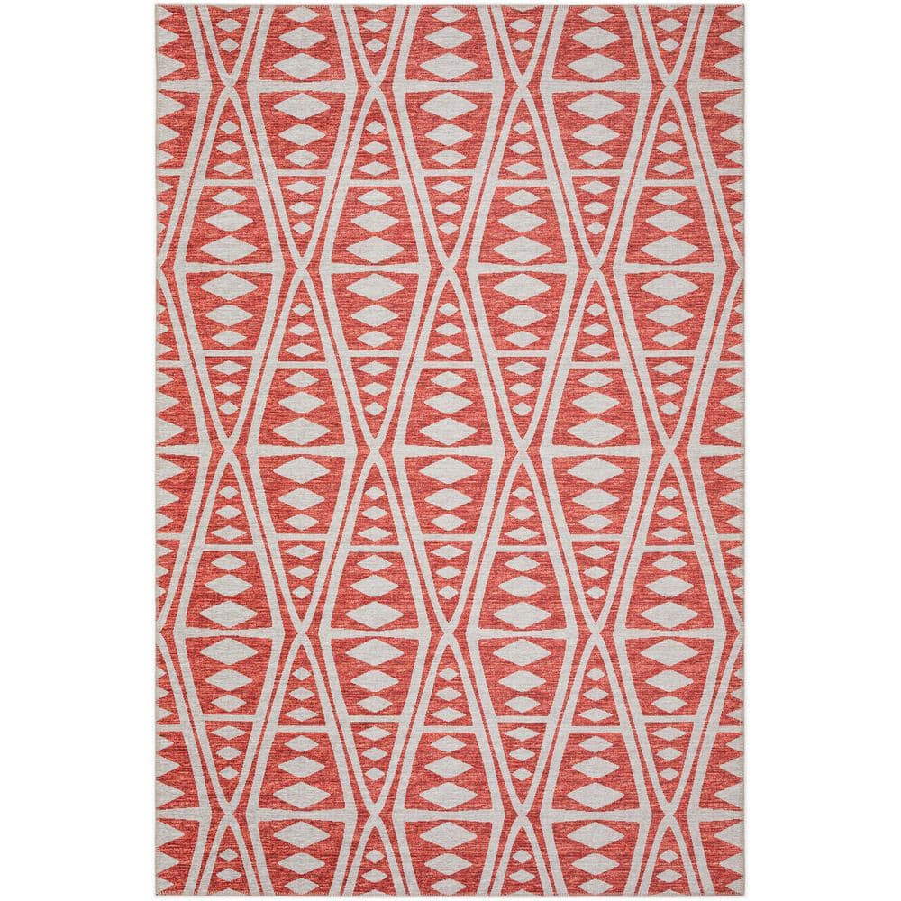 Addison Rugs Yuma Red 9 ft. x 12 ft. Geometric Indoor/Outdoor Washable Area Rug AYU36CA9X12