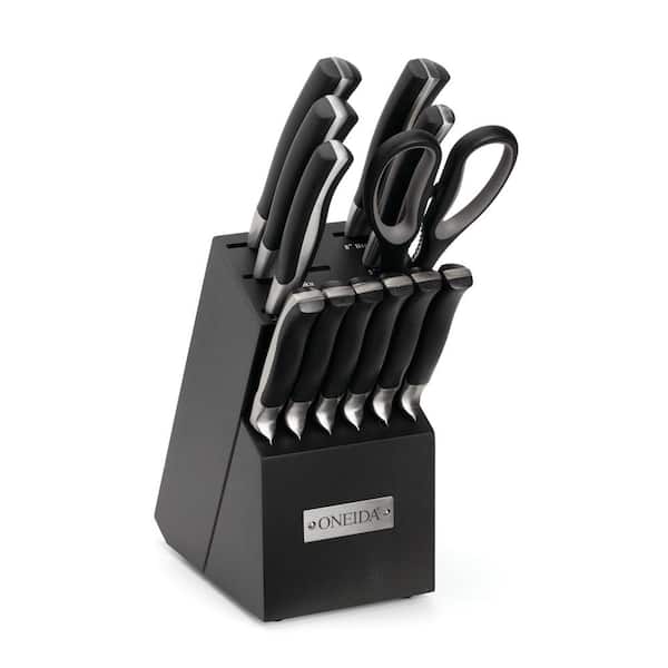 Oneida Vanguard Side 13-Piece Stainless Steel Knife Set with Block
