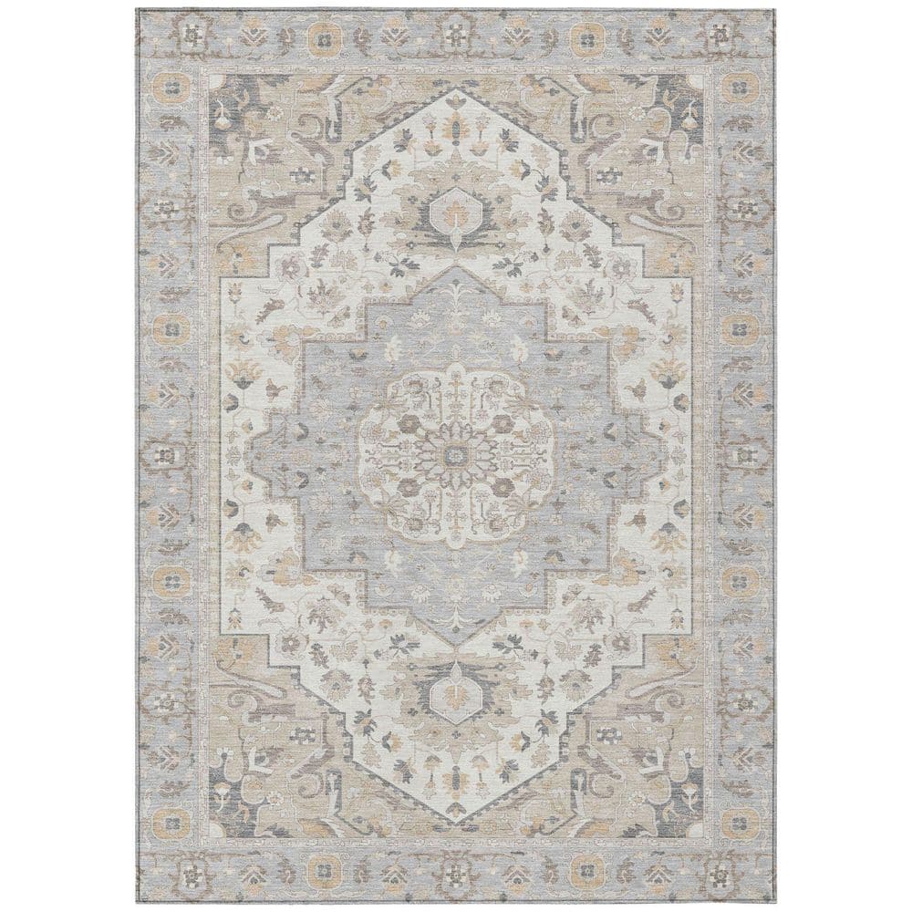 Chantille Machine Washable Indoor/Outdoor Abstract ACN2674 Silver 3 ft. x 5 ft. Area Rug price history on PriceWatchPro