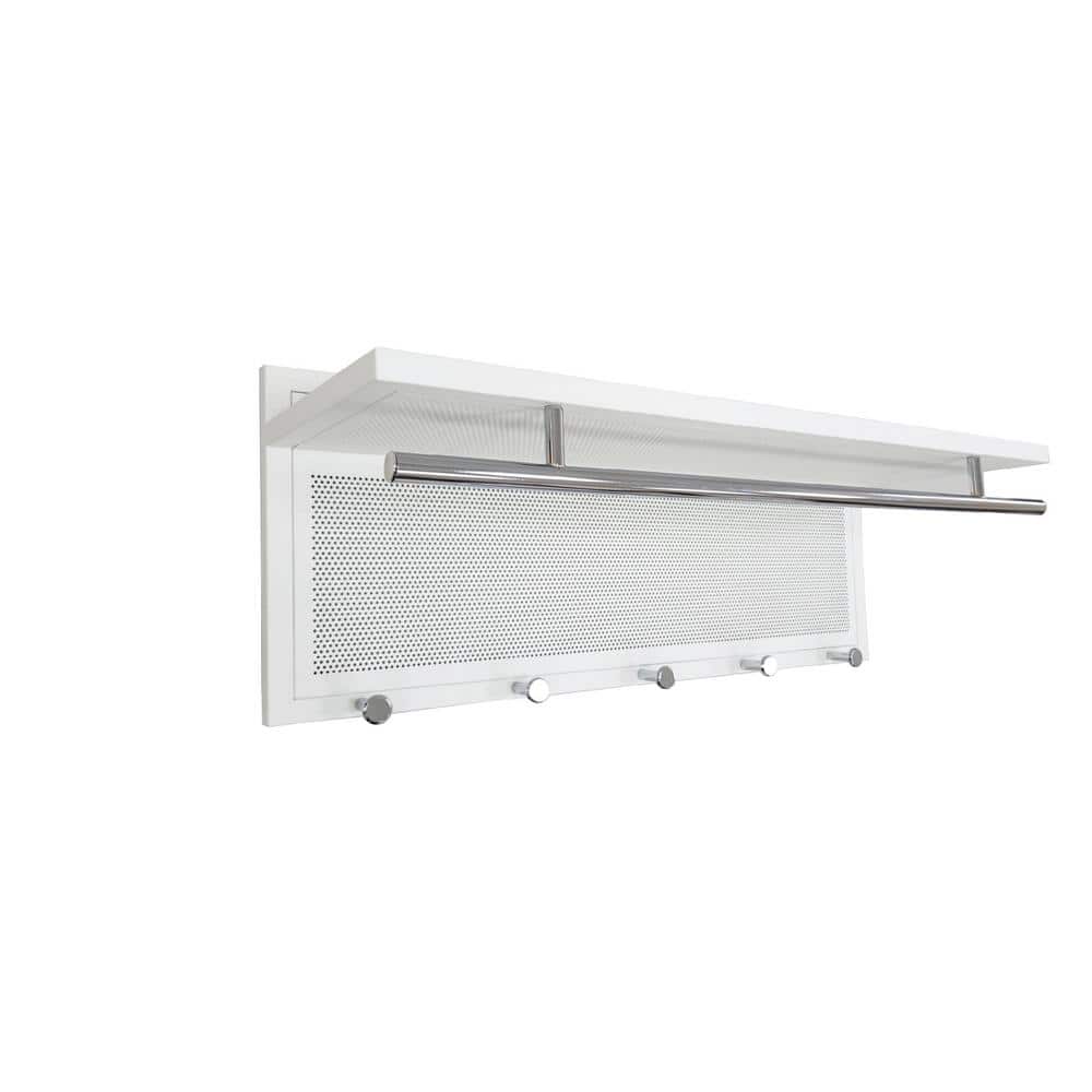 ALCHEMY HOME LLC White Wall Mounted Coat Rack with 5 Hooks Living Room ...