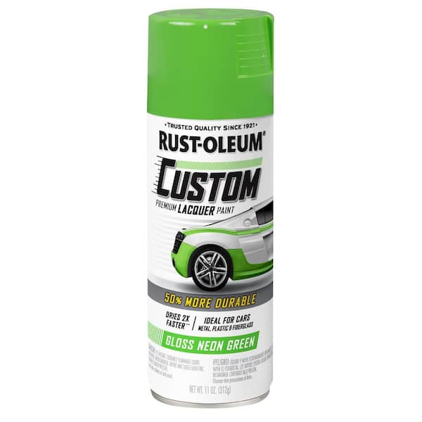 Rust-Oleum Automotive 11 oz. Gloss Neon Green Custom Lacquer Spray Paint  (6-Pack) 323349 - The Home Depot
