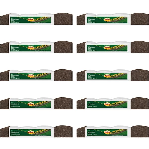 Roman Stone 4 ft. Earth Rubber Garden Edging (10-Pack)