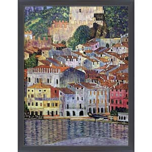 Malcesine on Lake Garda, 1913 by Gustav Klimt Gallery Black Framed Architecture Oil Painting Art Print 34 in. x 44 in.