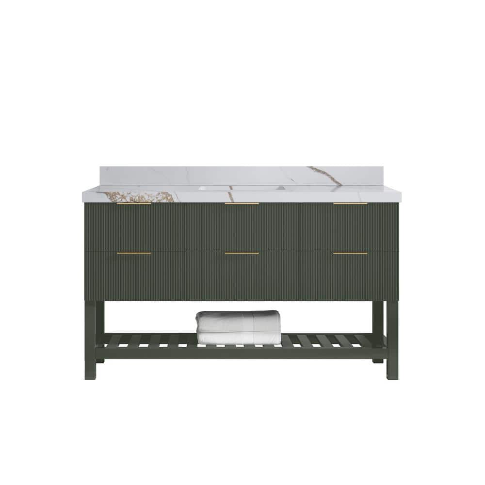 Willow Collections Catalina 60 in. Single Sink Freestanding Pewter ...