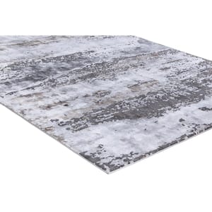Craft Lakeside Gray 5 ft. x 7 ft. Abstract Area Rug