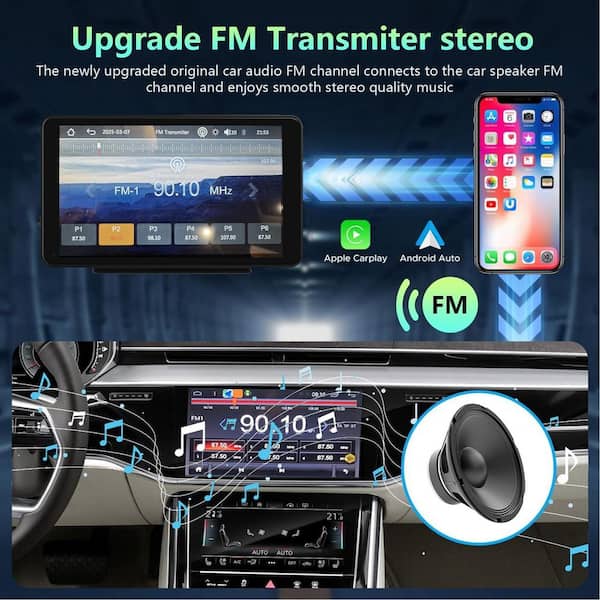 Lukyamzn Portable Wireless Apple Carplay Android Auto Screen for