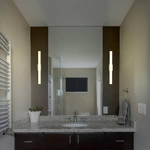 Procyon 24 in. 24-Watt Silver ETL Certified Integrated LED Vanity and Bathroom Light AC LED ADA Compliant Damp Rated