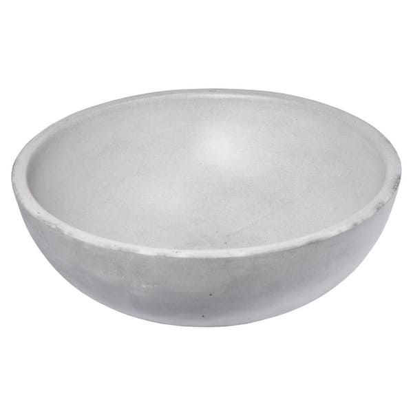 Eden Bath 14-in Small Concrete Round Vessel Sink in Light Gray