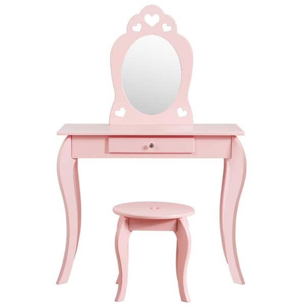 Pink Kids Dressing Play Table Set