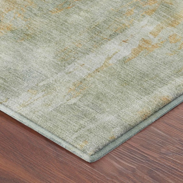 Mayfield Premium Machine Washable Abstract AMF2309 Sage 2 ft. x 3 ft. Accent Rug